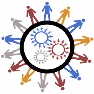 Circle of people graphic like Essential Tremor Support Groups